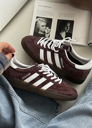 Женские кроссовки adidas spezial hanball brown white