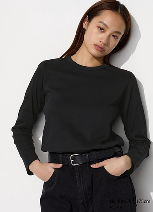 Ніжна бавовняна футболка лонгслів uniqlo