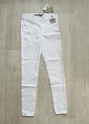 Джинсовые леггинсы, штаны скини белые женские s-m