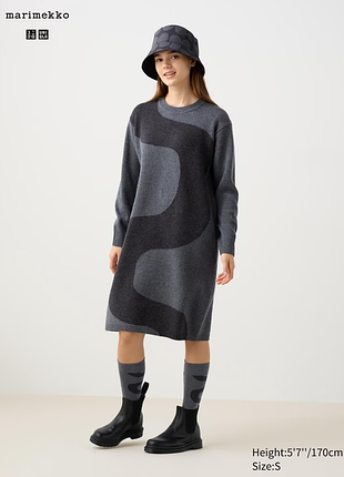 Платье из овечьей шерсти marimekko uniqlo