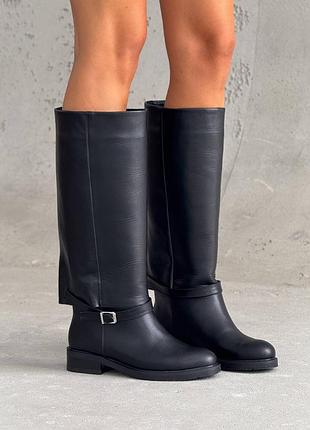 Демісезонні чоботи 
колір: чорний, натуральна шкіра