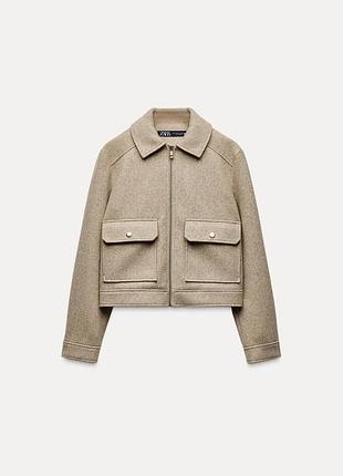 Стильная бежевая куртка жакет 3046/287/704 zara