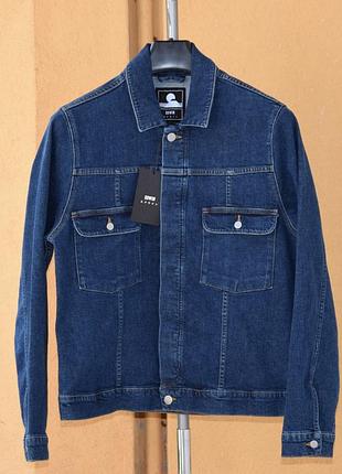 Оригінальна чоловіча нова джинсова куртка піджак edwin halden denim jacket темно синій еластичний денім