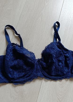Бюстгальтер ажурний синій бюст мереживний ліф кружевний boux avenue 38e 85e 80f