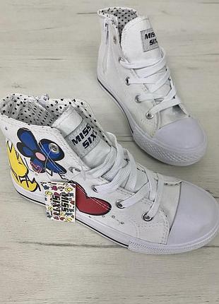 Нові з бірками  текстильні кеди для дівчинки miss sixty на 30 розмір.