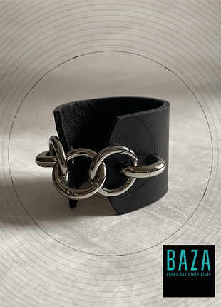 Черный апсайклинг браслет из натуральной кожи матовый | женский мужской унисекс | кожаный браслет