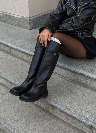 Сапоги 11738, р.36,37,38,39,40,41, натуральная кожа, черный