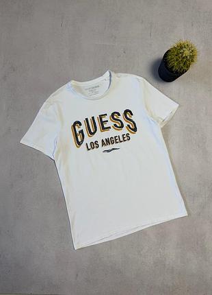 Футболка біла чоловіча guess big logo оригінал