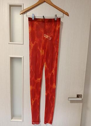 Лосіни, легінси від plt, розмір xs, помаранчевий, червоний, прозорі