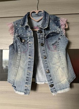 Джинсова жилетка для дівчинки 116