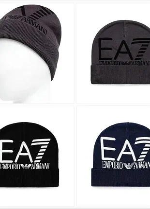 Чоловіча шапка emporio armani ea7, m синя чорна сіра
