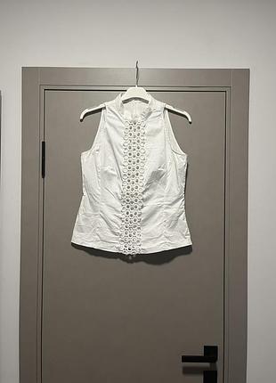 Біла блуза з мереживом nara camicie оригінал italy італія