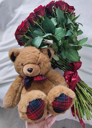 Мягкая игрушка мишка, коричневый мишка, игрушка на подарок