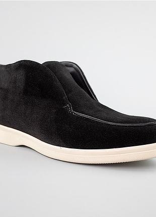 Лофери чоловічі замшеві на байці 593008 чорні