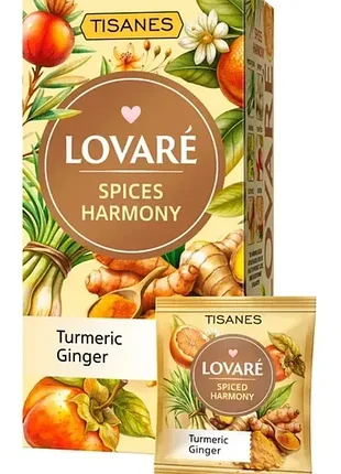 Чай tm lovare «spices harmony» бленд травяного чая со специями, плодами и ароматом хурмы и мандарина 24*1,8г