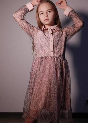 Платье леопардовое с люрексом.