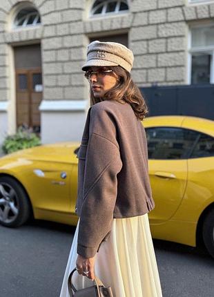 Якісний жіночий кашеміровий вовняний бомбер пальтова діагональ вовна