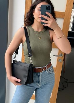 Сумка кожаная женская италия натуральная кожа кросс боди