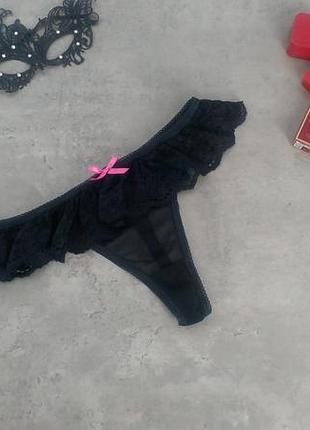 Чорні трусики стрінги marks & spencer