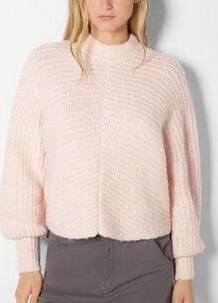 Вʼязаний светр bershka xs-s ніжно-рожевий