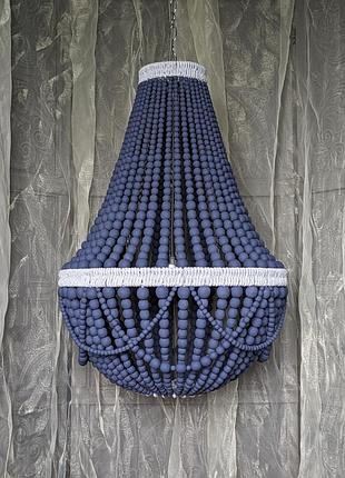 Люстра з дерев'яних намистин ручної роботи