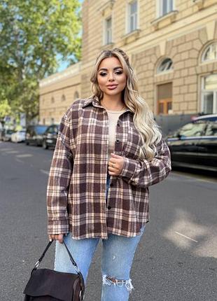 Сорочка байка у клітинку 50-60