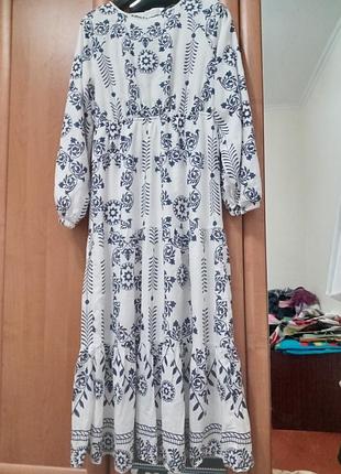 Платье макси романтичное 50р ярусное на легкой подкладке на высокую барышню