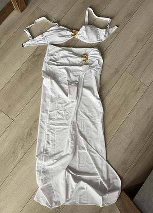 Білий купальник трійка