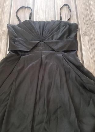Черное вечернее платье sasch, черный сарафан, атлас платье на бретелях3 фото