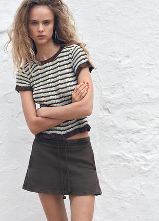 Футболка топ zara с воланами 5644/786.