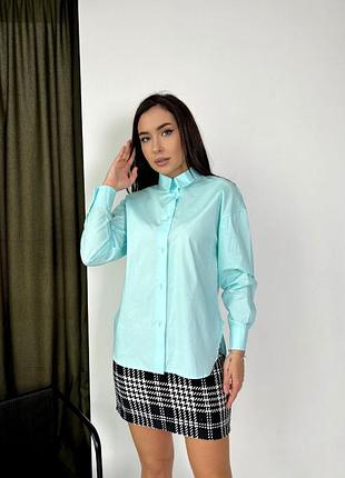 Сорочка жіноча класична, м'ятного кольору modis размер s