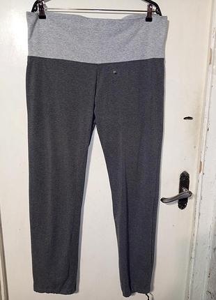 Натуральні бавовняні трикотажні стрейч сірі спортивні штани висока посадка c&a німеччина