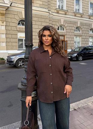 Жіноча грколадна вельветова сорочка | 1210
