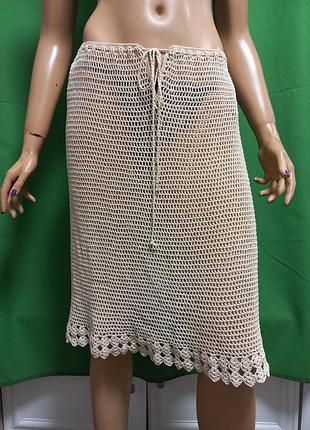 В'язана спідниця кроше на шнурі