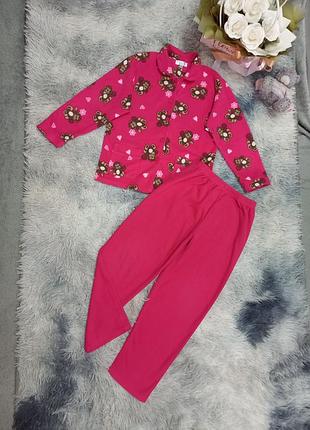 Флисовая пижама с обезьяночками девочке на 7-8 р