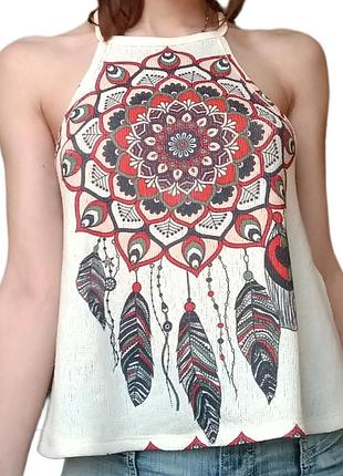 Жіноча вінтажна майка топ xs s m бохо хіпі y2k made in mexico