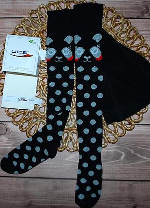 Демисезонные колготки р. 7 ucs юск турция панда горохи на коленке