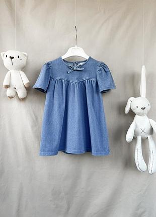 Сукня для дівчаток з бавовняного трикотажу під джинс 86-104р