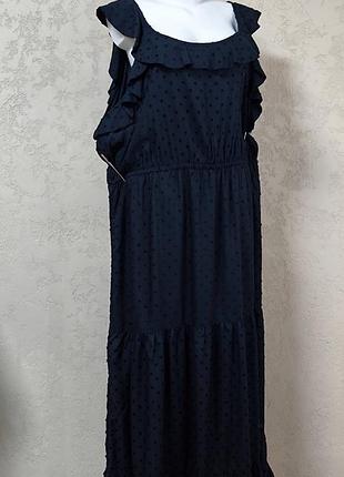 Женское длинное платье макси next, без рукавов с рюшами и воланами, размер 22