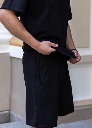 Літні шорти чоловічі оверсайз від ayer, чорні шорти space