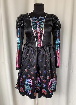 Книга життя день мертвих відьма ведьма скелет коко сукня зі шлейфом карнавальна костюм з підсвіткою