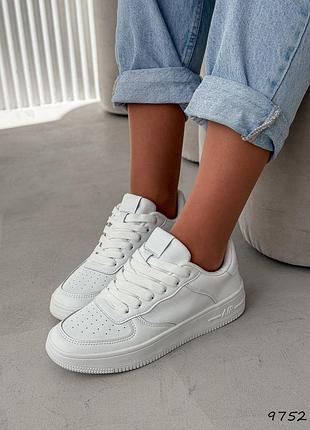 Белые женские кроссовки из натуральной кожи весна осень