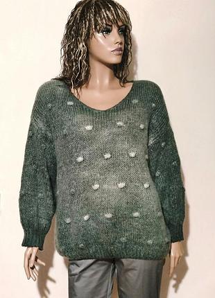 Шерстяной вязаный  джемпер свитер кид мохер италия /12907/