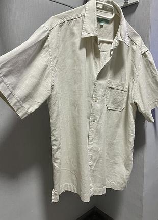 Лляна сорочка бежевого кольору