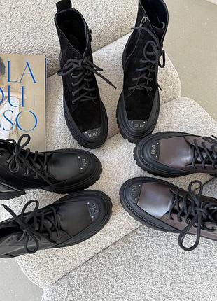 Демісезонні зимові  черевики з натуральної шкіри замші