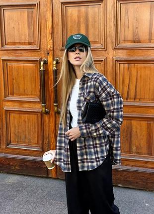 Фланелевая рубашка в клетку оверсайз