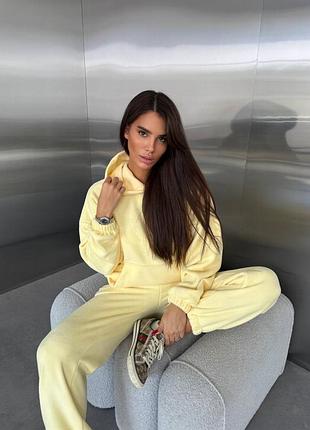 Женский теплый флисовый костюм | худи и джоггеры | 998