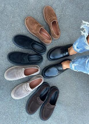 Лоферы женские кожаные и замшевые 36-41