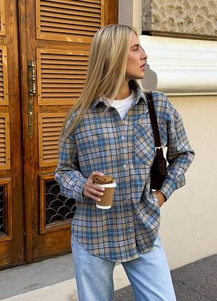 Фланелевая рубашка в клетку оверсайз
