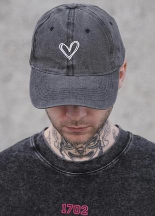 Чоловіча кепка бейсболка without серце gray
